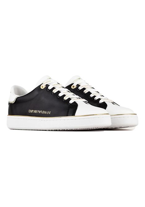 Sneakers in nappa lucida con punta a contrasto EMPORIO ARMANI | Scarpe | X3X103 XM788K485